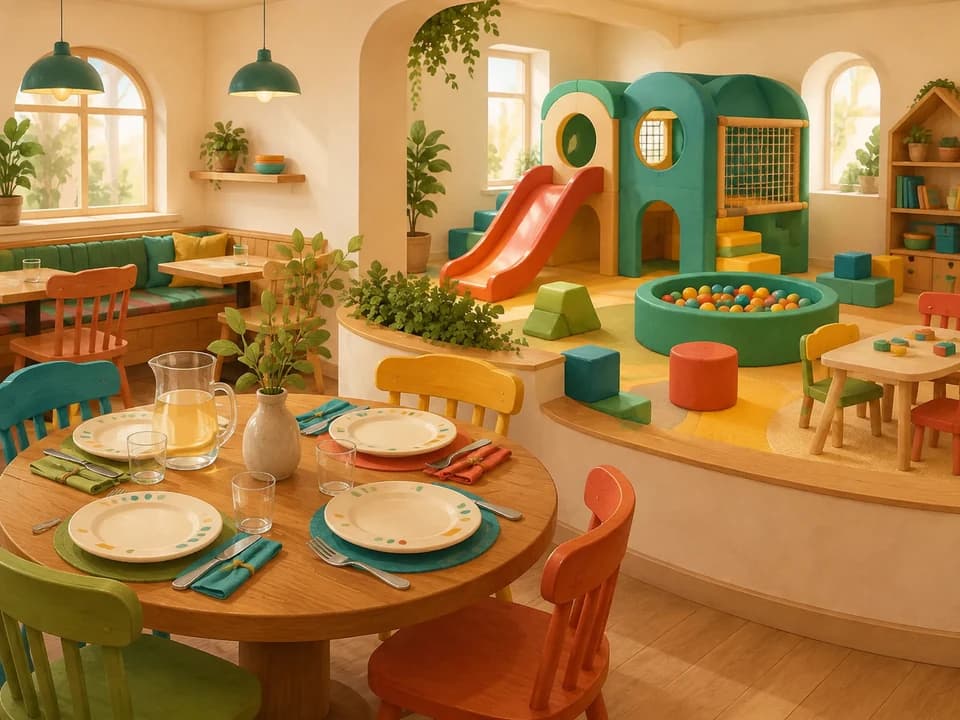 Ilustración de gastronomía con juegos; Blossom Castelar todavía no tiene una foto publicada